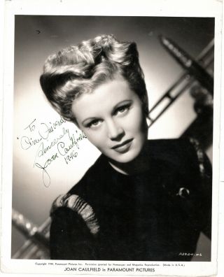 American Actress Joan Caulfield,  Signed Vintage Studio Photo.