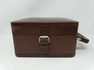 Vintage Pottery Barn Travel Cocktail Bar Brown Leather Case Only