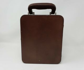 Vintage Pottery Barn Travel Cocktail Bar Brown Leather Case Only 2