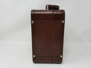 Vintage Pottery Barn Travel Cocktail Bar Brown Leather Case Only 3