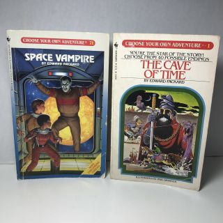 Choose Your Own Adventure Vintage Paperback Books: Space Vampire & Cave Of Time