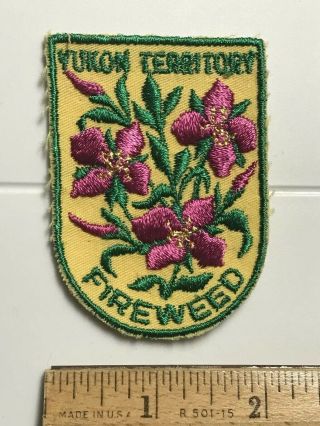 Yukon Territory Fireweed Flower Canada Canadian Souvenir Embroidered Patch Badge