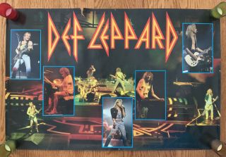 Def Leppard Great Rare Vintage Group Poster Acceptable
