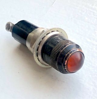 Vintage Amber Glass Long Lens Dash Gauge Panel Light Hot Rod 5/8 Dialco Military