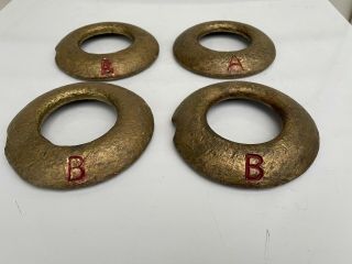 Set Of 4 Brass Vintage 6 " Quoits