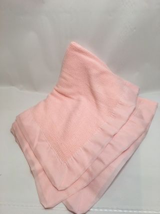 Vintage Baby Gordon Pink Thermal Waffle Weave Blanket Binding 36 " X 51 "