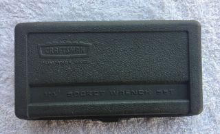 Vintage Sears Craftsman Crown Logo 1/4 Inch Socket Wrench Set In Pernamex Case