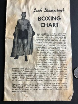 Vintage Jack Dempsey Everlast Boxing Chart