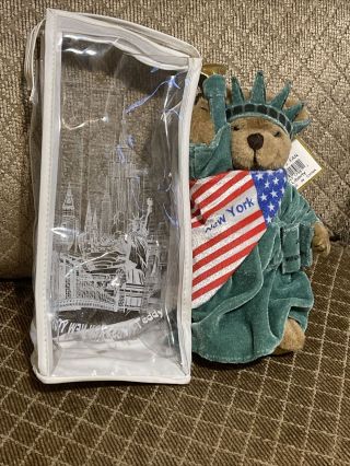 Vintage 1999 Ny Teddy Greetings York Statue Of Liberty Teddy Bear Souvenir