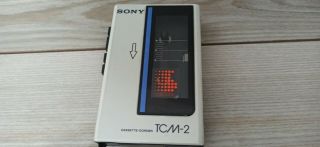 Vintage Sony Tcm - 2 Walkman Portable Cassette Player Recording Device Belt