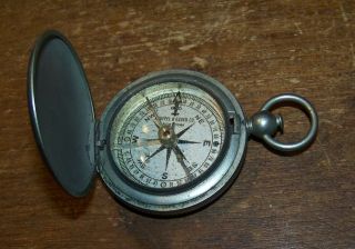 Vintage Keuffel & Esser Silvertone Field Compass Pocket Watch Case Wwii Railroad