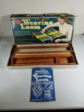 Avalon 20” Table Top Wood Weaving Loom With Instructions Vintage