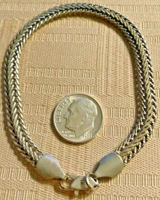 Vtg Sterling Silver Special " Wheat " Chain 7 5/8 " X 6 Mm Bracelet 8.  7 G