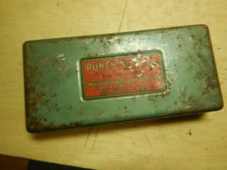 Vintage Whitney Metal Tool No.  5 Jr Metal Punch Kit With Case And Punches