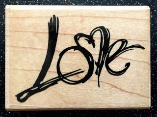 Vintage Rubber Stamp " Love " By Stampendous 2 X 2 1/2 "