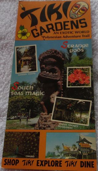 Vintage Florida Travel Brochure Tiki Gardens Indian Shores