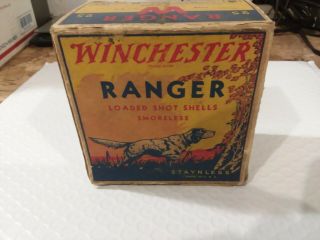 Vintage Empty Winchester Ranger Staynless 12 Ga 6,  2 - 5/8 Shotgun Shot Shell Box