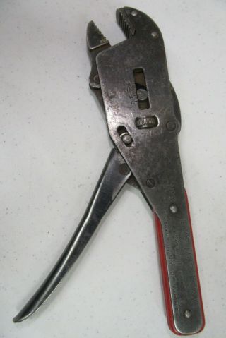 Vintage Bmc Mfg Corp.  No.  9 Locking Grip Lock Jaw Vise Pliers Adjustable Brd3