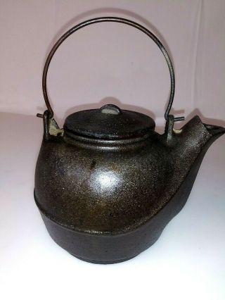 Vintage Cast Iron Wood Stove Humidifier Kettle Steamer Single Wire Handle