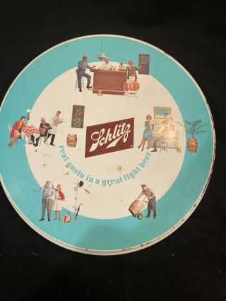 Vintage Beer Tray 1962 “SCHLITZ real gusto in a great light beer 