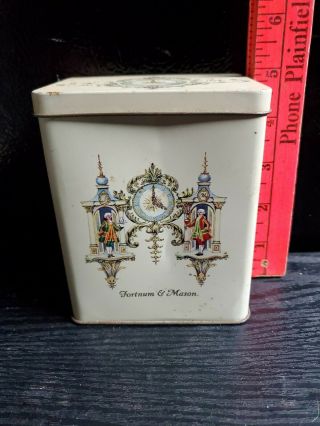Vtg Fortnum & Mason Ltd Tea Tin Canister Clock Colonial Picadilly England Empty