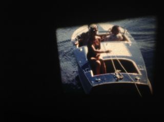 1953 Lake Tahoe Vintage Speedboat Waterskiing Origina Home Movie 16mm Film 150 