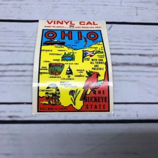 Vintage Nos Souvenir State Sticker - Ohio - Package