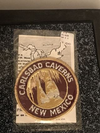 Vintage Trailblazer Carlsbad Caverns Mexico Embroidered Iron On Patch