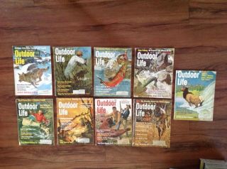 9 Vintage Outdoor Life Magazines January - May July August October December 1968