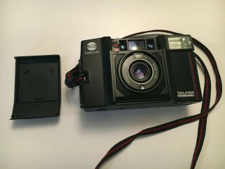 Vintage Minolta Talker Camera Af Auto Focus Point And Shoot 35mm Film With Cap