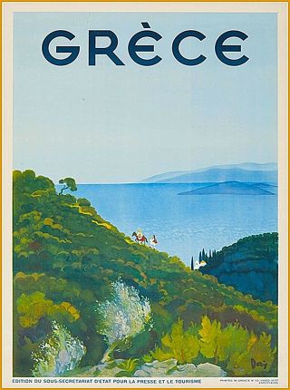 Grece Greece Greek Isles Islands Isle Vintage Travel Advertisement Poster