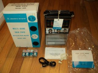Vintage Electro Brand Portable Radio Am/fm/air/police/weather Eb - 2100,  Box