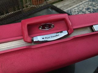 Vtg Samsonite Pink Royal Traveler Aurora Hard Suitcase Luggage 15 " X 20 " No Key