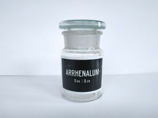 Vintage Glass Apothecary Pharmacy Clear Jar 50 Ml Arrhenalum With Cap