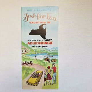 Vintage Adirondack Mountains Travel Brochure Map York Just For Fun
