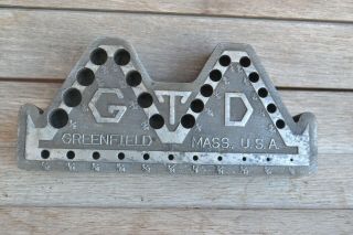Vintage Greenfield Tool Numbered Drill Bit Index Gtd Massachusetts