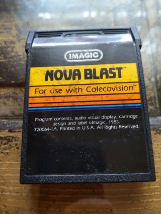 Vintage Colecovision Nova Blast Coleco Cartridge