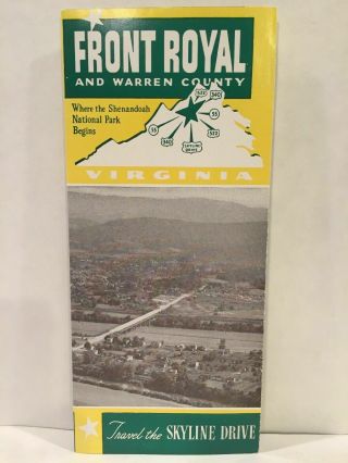 1964 Front Royal And Warren County Shenandoah National Park Travel Brochure