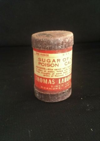 Vtg Apothecary Pharmacy Chemist Drugstore Sugar Of Lead Poison Thomas Labs 1930