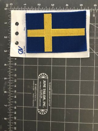 Sweden Swedish Flag Patch Blue Gold Yellow Nordic Cross Sveriges Scandinavia Se