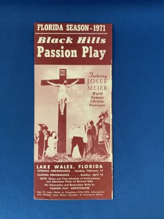 Black Hills Passion Play Lake Wales,  Fl.  1971 Brochure