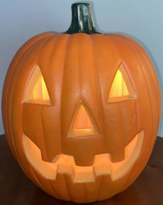 Vintage 1990s Halloween Blow Mold Light Up Pumpkin 17 " Tall - -