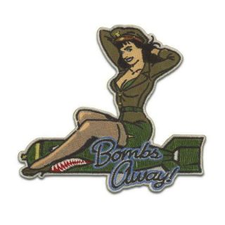 Bettie Page Military Patch Iron On Pin Up Girl Queen 50s Sexy Retro Vintage Bomb