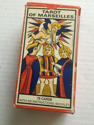 Vintage Tarot Of Marseilles By B.  P.  Grimaud (made In France) Complete Deck