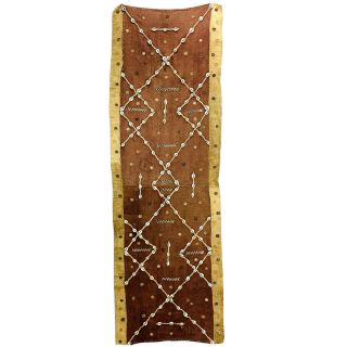 Vintage Fabric Seashell Wall Hanging Folk Art Boho Hippie Hand Sewn 15 " X 46 "