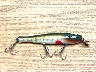Vintage Signed Lucky Strike Pikie Minnow 4 - 1/2 " Wood Fishing Lure