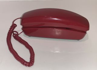 Vtg Red Trimline Rotary Dial Telephone Western Electric Bell System 1960 