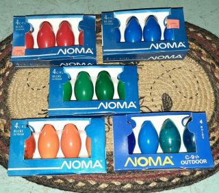 Vintage Noma C9 1/4 Christmas Tree Holiday Lights Bulbs 20 Multi Color