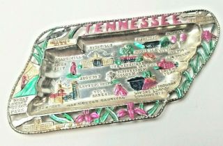 Vintage " Tennessee " Tin Ash Tray Made In Japan