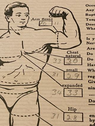 Vintage Charles Atlas 1945 Analysis Blank Strength & Health Muscle Building M6 3